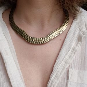 Vintage Brass embossed choker
